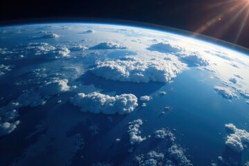Fototapeta premium Earth's swirling clouds, continents, and oceans viewed from space , ocean, texture