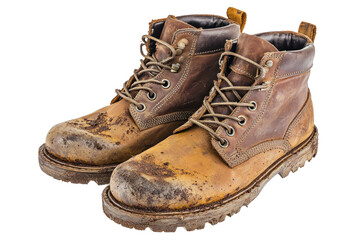 old boots isolated on white