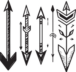 set of arrow icons collection of arrows and seamless pattern with leaves
