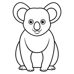 Sleek Koala Vector Line Art