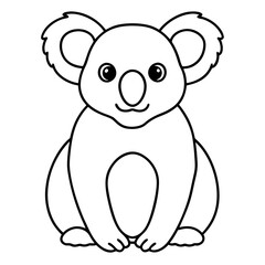 Sleek Koala Vector Line Art
