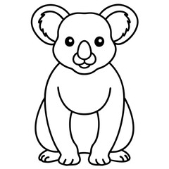 Sleek Koala Vector Line Art
