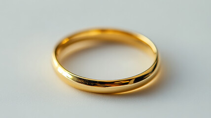 Classic Double Band Gold Wedding Ring Close Up Macro Shot on Light Background
