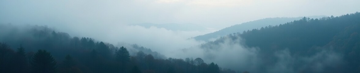Mysterious fog rolls in, shrouding the landscape, atmospheric, abstract, textures