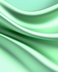Obraz premium Elegant green fabric texture showcases smooth waves and soft folds for design inspiration.