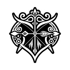 A filled style icon of artemis tattoo