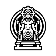 A glyph tattoo icon of a goddess statue