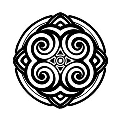Filled style icon of koru symbol