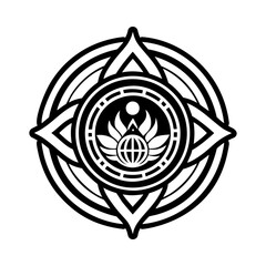 Glyph tattoo icon of mother earth symbol
