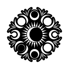 A filled style icon of moon phases symbol