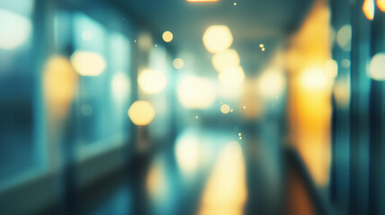 Gentle blur of hospital corridors. A softly blurred medicine background