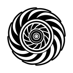 A filled vector icon of spiral symbol