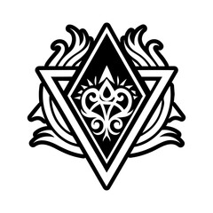 Sulfur triangle tattoo icon in glyph style