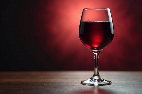 Glass of red wine with subtle lighting effects, glass, light