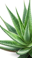 Aloe Vera Plant Isolated On White Background,A close up of a green plant