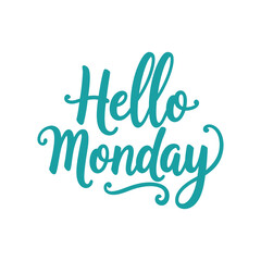 An eye catching typography design of Hello Monday on white background  