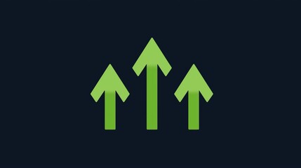 Minimalist Vector Logo – Three Green Upward Arrows