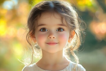 A Portrait of a Young Girl with Brown Eyes