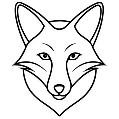 Obraz premium Sleek One-Line Fox Head Vector Illustration