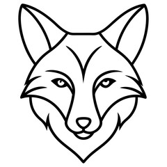 Sleek One-Line Fox Head Vector Illustration