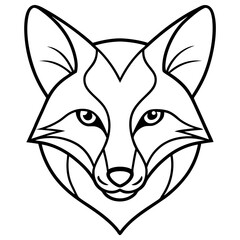 Sleek One-Line Fox Head Vector Illustration