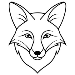 Sleek One-Line Fox Head Vector Illustration