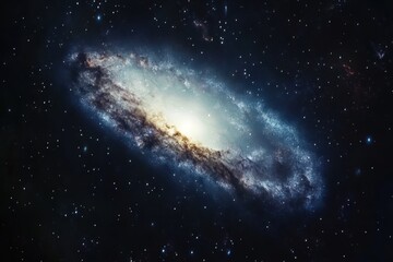 Fototapeta premium Spiral galaxy surrounded by countless stars in the expansive night sky