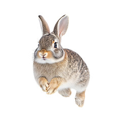 Obraz premium Rabbit Hopping Through a Snowy Field Isolated on Transparent Background