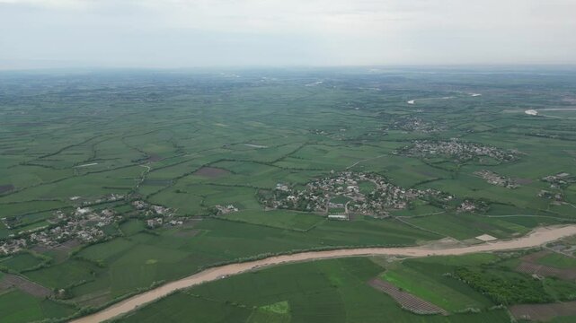 Green fields of Balkh province in Afghanistan