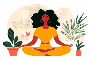 Explore the serene world of meditation and yoga with this vibrant clip art graphic depicting a person in a state of happiness and relaxation.