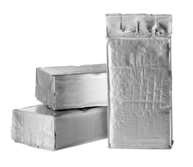 blank silver product packaging