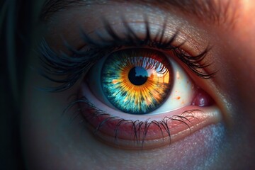 Einige Augen in einem Auge mit einem kleinen Echse, verschiedene Farben, auges