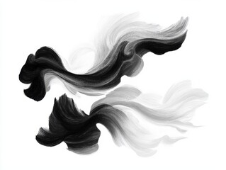 Obraz premium Dynamic ink flow of abstract chinese brush art modern aesthetic swirling wind patterns creative environment