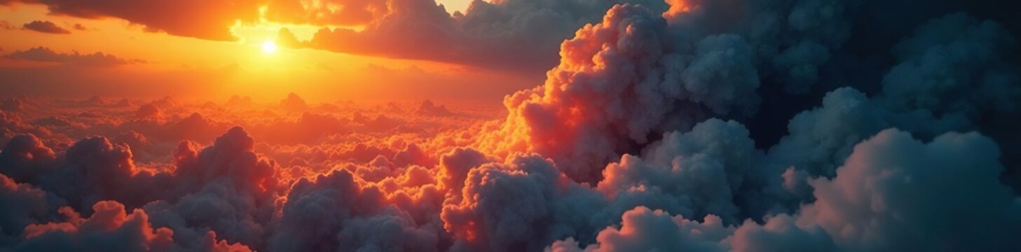 Cloud of radioactive particles dispersing in the air, fallout, isotopes