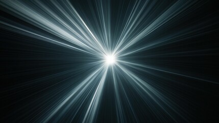 Obraz premium single bright starburst in the center of a black background, sharp detail, minimalistic lighting