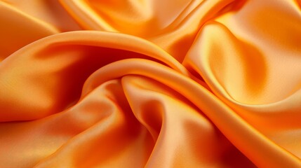 Fototapeta premium The orange fabric is smooth and shiny