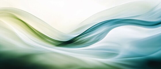 Abstract Green Teal Wave Swirls Design