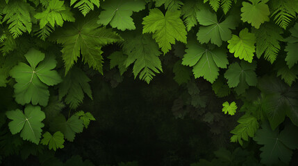 Emerald Canopy: A verdant tapestry of lush green leaves, vibrant and alive,  forms a dramatic, shadowed archway. The image suggests a hidden path, a gateway to a secret world.