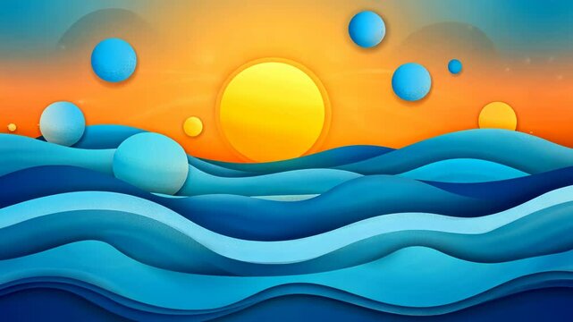 Blue Ocean Waves Vector Illustration for Artistic Backgrounds and Designs