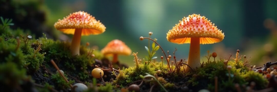 Spores of psilocybe cubensis in a humid environment, spores, growth