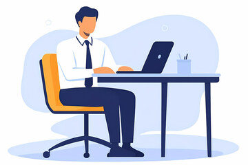 Modern office workspace with electronic devices on a computer desk in a well-lit room.