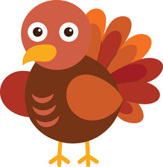 Cute Turkey cartoon vector illustration 