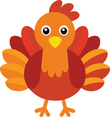 Cute Turkey cartoon vector illustration 
