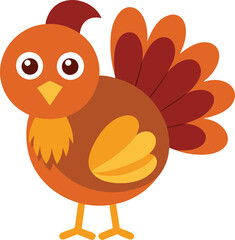Cute Turkey cartoon vector illustration 