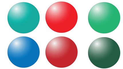Colorful glass vector bubbles, Set of colorful spheres with shadow. illustration