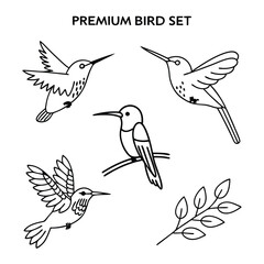 Birds Set Vector Design Silhouette 