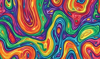 Vibrant rainbow swirl abstract art background, ideal for design projects