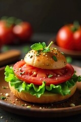 Pato assado com abacate e tomate em um ambiente festivo, tomate, pratos