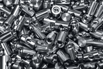 Precision metal components in industrial manufacturing setting