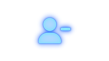 User minus icon blue color glowing neon on black background